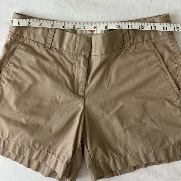 J.Crew BUNDLE 2 Shorts Women's size 2 100% Cotton Tan Navy Chino Broken In EUC - Picture 8 of 12